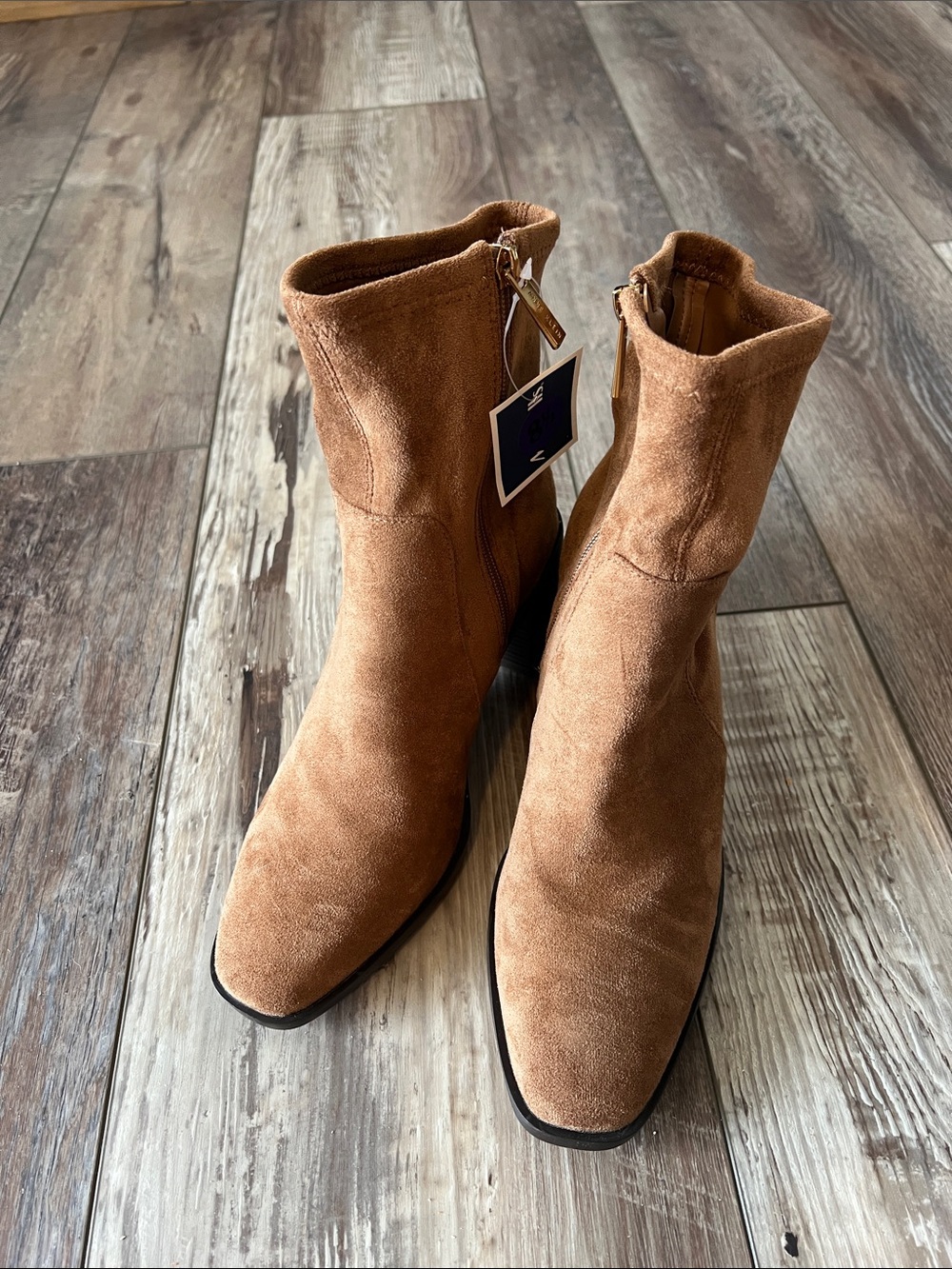 Anne Klein Women's Suede Ankle Boots in Tan
